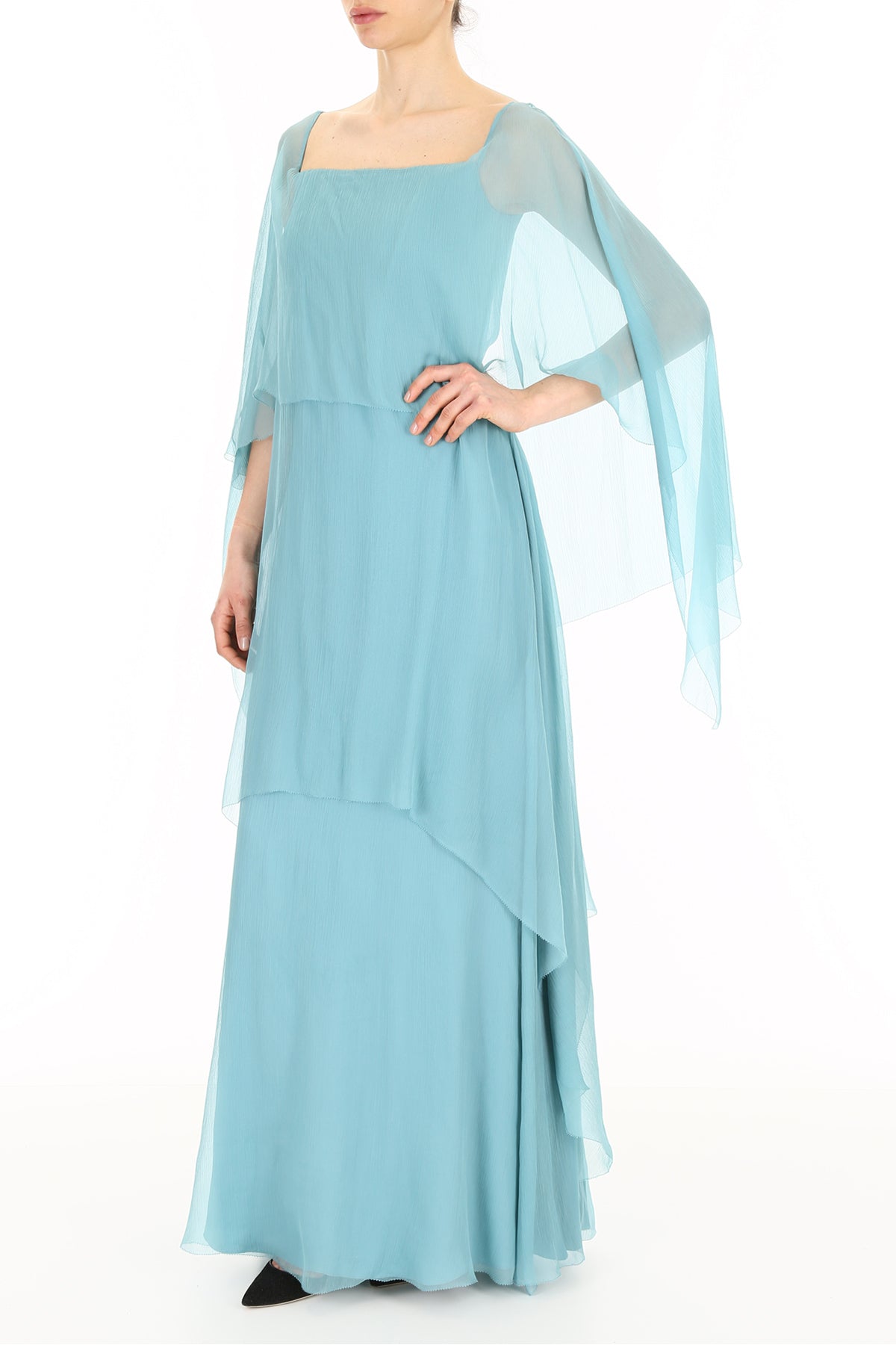 Alberta ferretti long silk dress