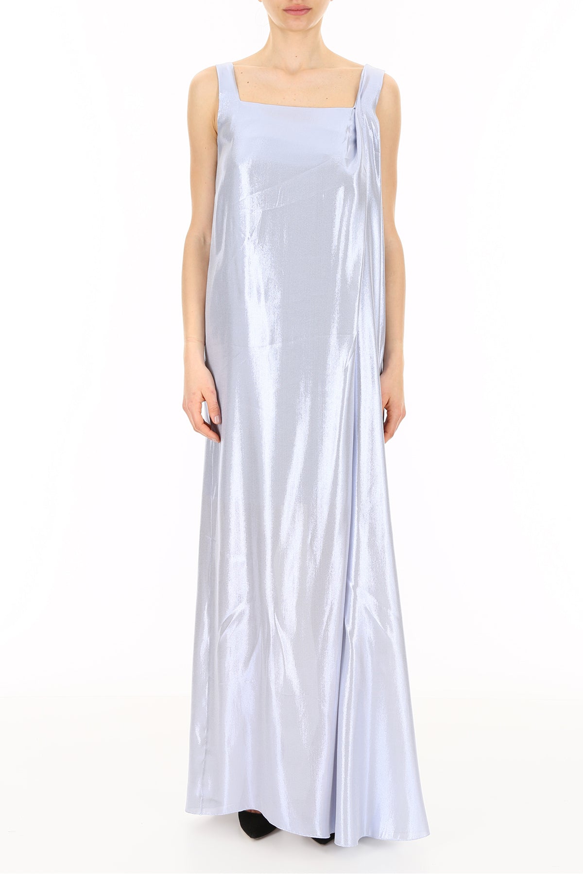 Alberta ferretti long lamé dress