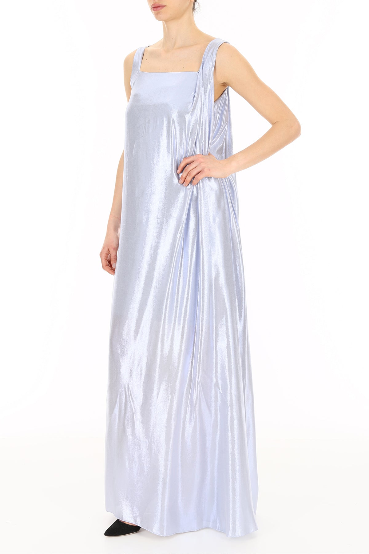 Alberta ferretti long lamé dress