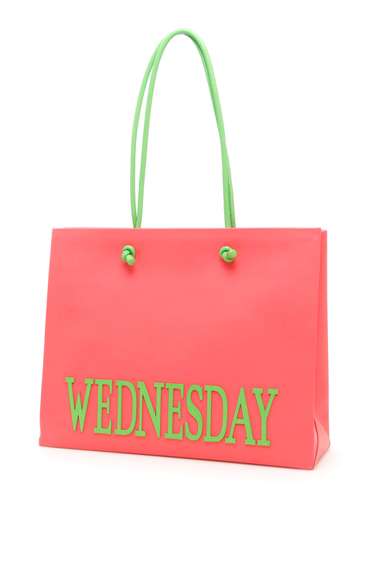 Alberta ferretti leather wednesday shopping bag
