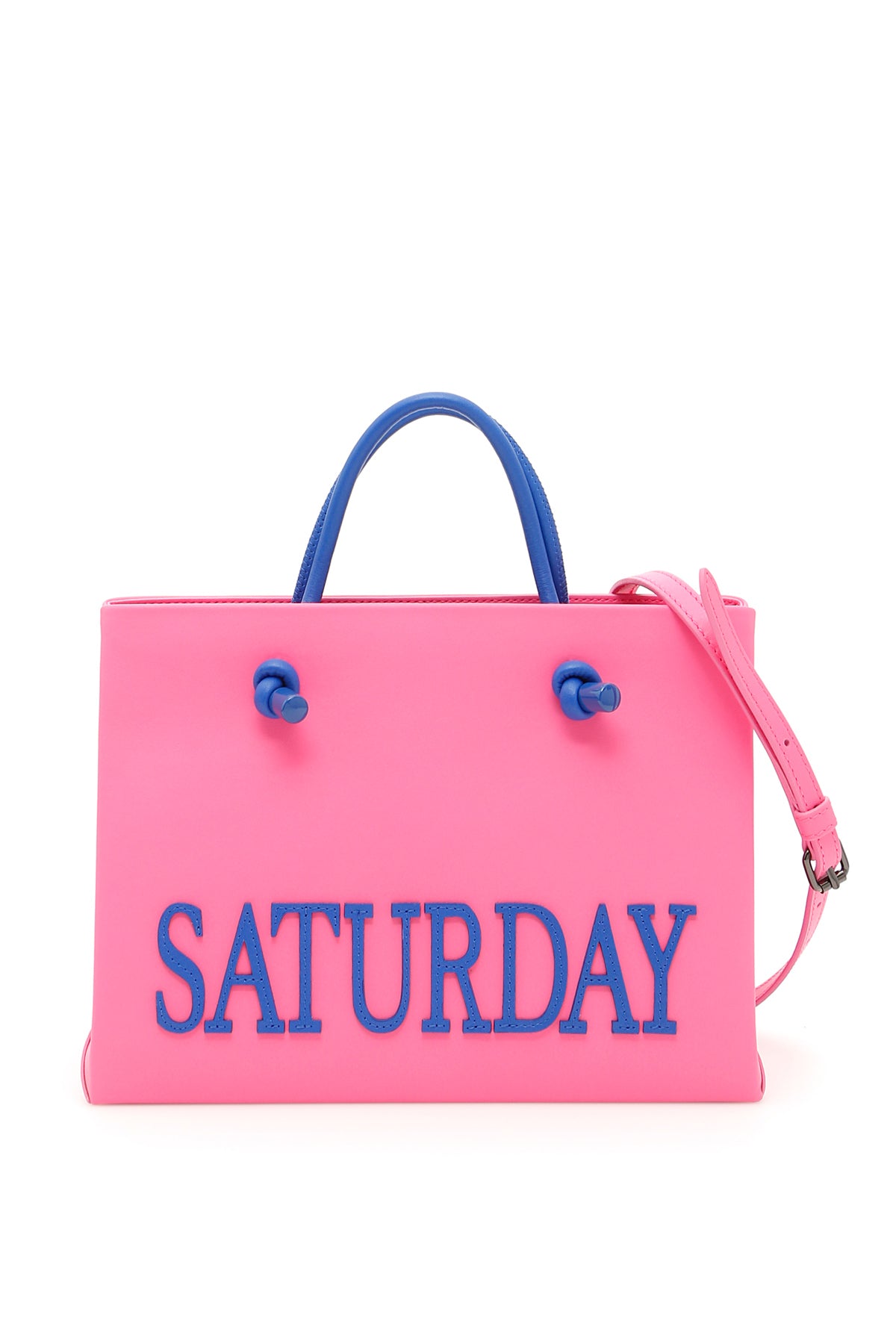 Alberta ferretti leather saturday shopping bag