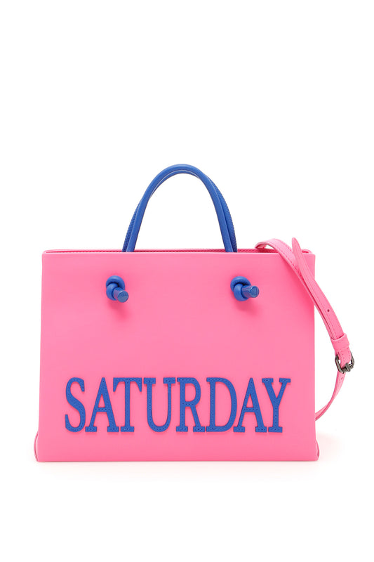Alberta ferretti leather saturday shopping bag